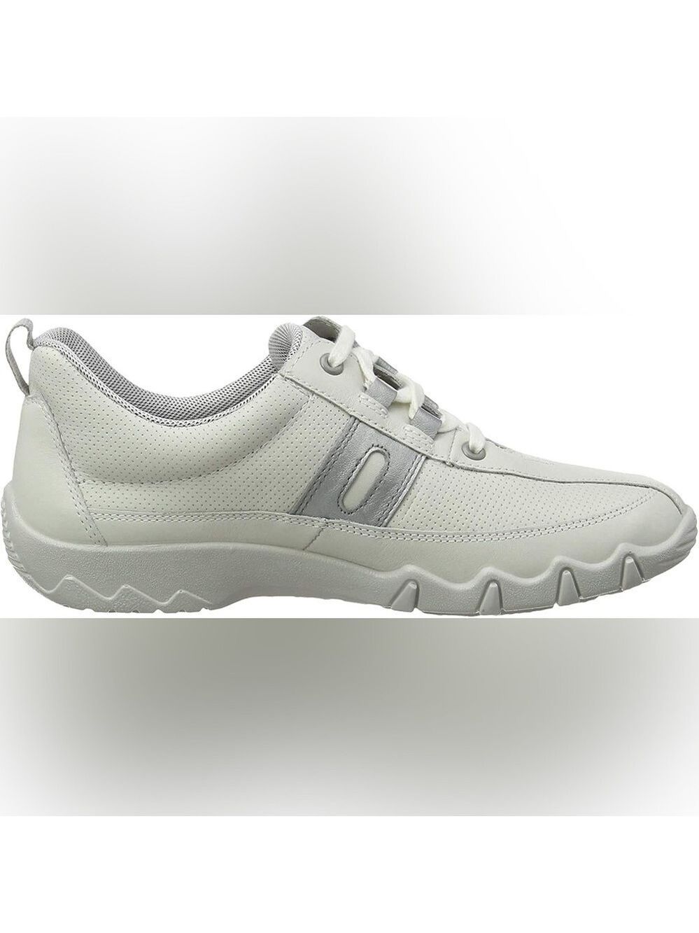NWT Hotter Women’s Leanne Trainers Athletic Comfort Sneakers White Silver 5